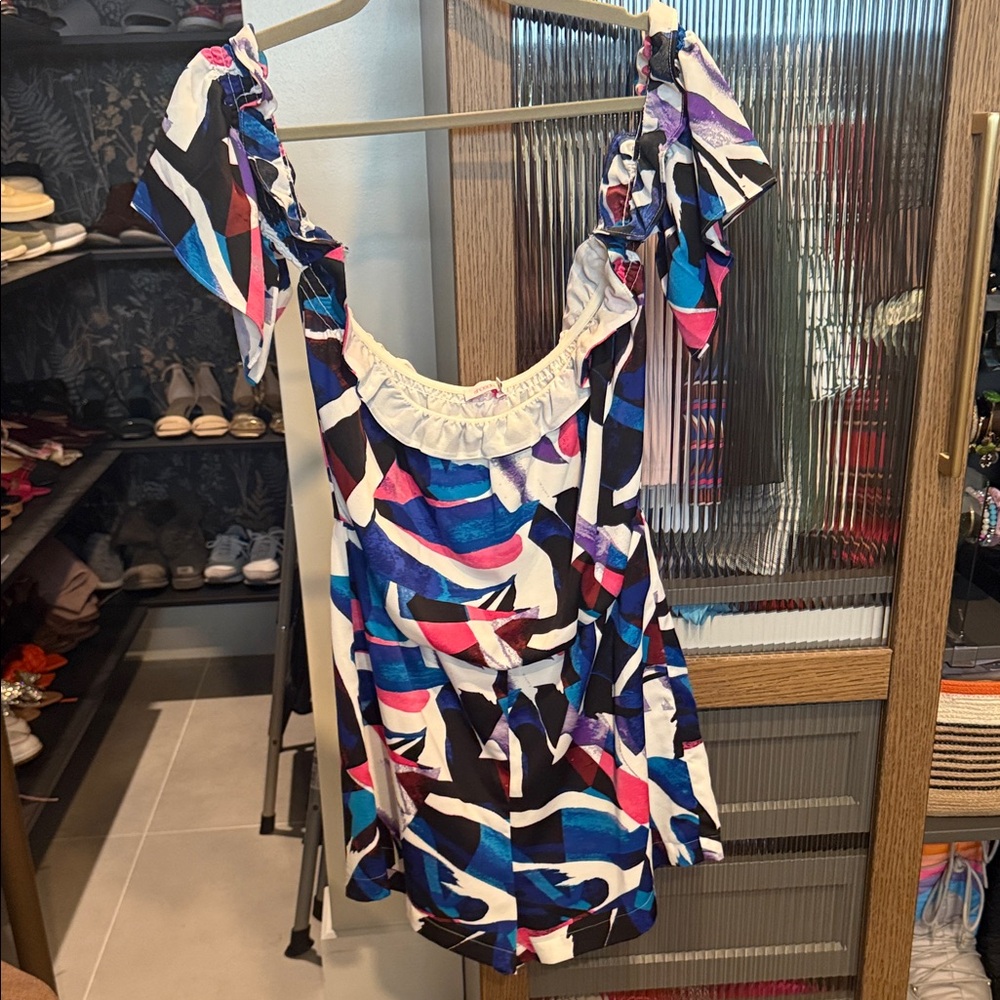 Colorful Abstract Print Romper